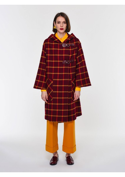 Kapüşonlu Kareli Ön Detaylı Kap Standart Renk K1916304_089 fiyatları