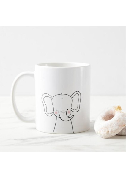 Fil Desenli Kupa Bardak