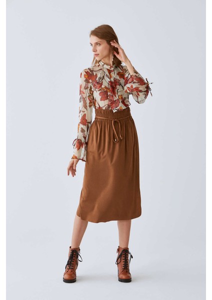 Beli Lastikli Etek Taba K2015073_022