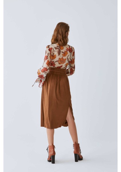 Beli Lastikli Etek Taba K2015073_022 fırsatları