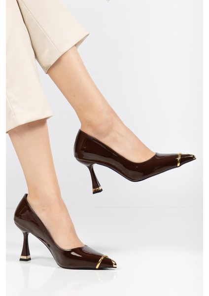 Suins Clove Model Kadın Topuklu Burnu Metal Detaylı Stiletto Ayakkabı modelleri