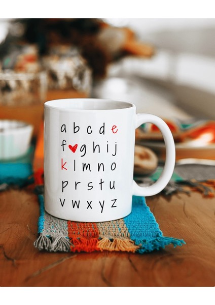 Kişiselleştirilebilir Harfli Aşk Kupa Bardak