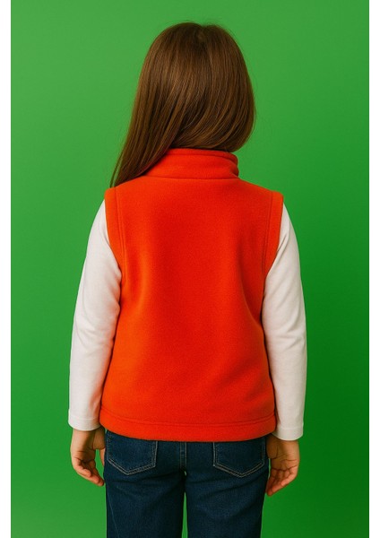 Kolsuz Fermuarlı Astarlı Çift Cepli Dik Yaka Çocuk Yelek indirimleri