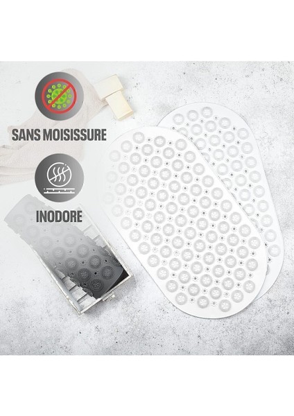 Masajlı Silikon Banyo Paspası Vantuzlu Banyo ve Duş Kaydırmazı Beyaz Renk A-142 fırsatları