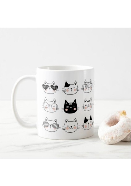 Kedi Baskılı Kupa Bardak