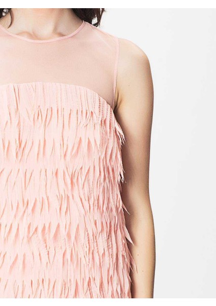 Askılı Püsküllü Mini Elbise Pembe K1811089_038 fırsatları