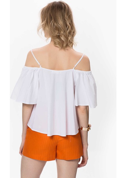 Çizgi Desenli Mini Kadın Şort Oranj Y1712081_011 modelleri