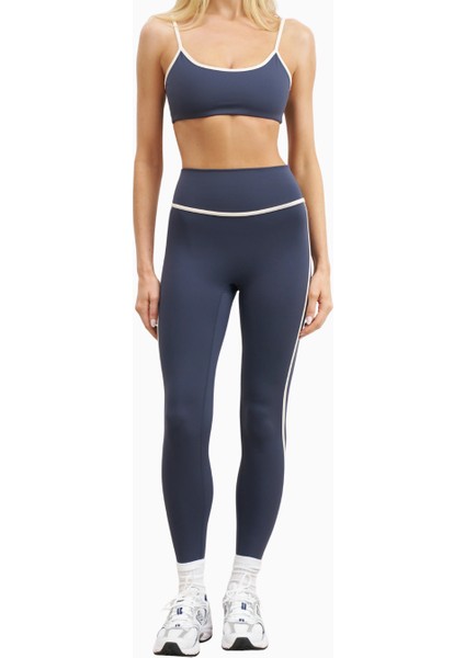 Base Contrast Trim Leggings Yüksek Bel Şekillendirici Kadın Tayt
