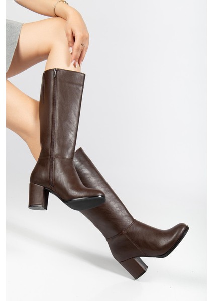 Suins Lumin Kadın Siyah Kahve Çizme 7 cm Topuk Boyu Çizme fiyatları