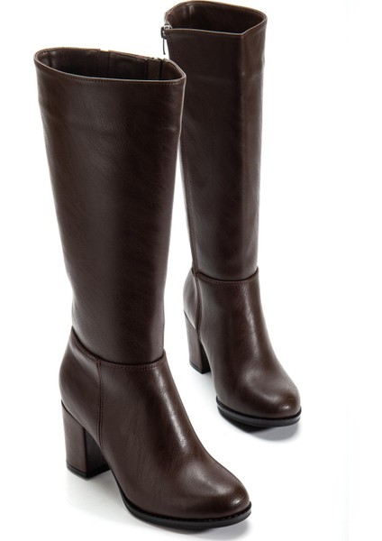 Suins Lumin Kadın Siyah Kahve Çizme 7 cm Topuk Boyu Çizme modelleri