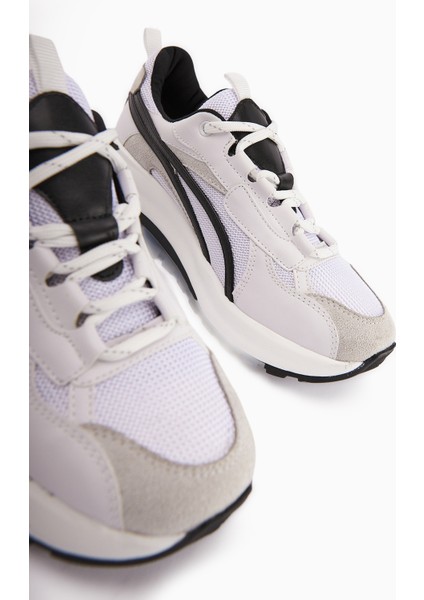 Jillian Beyaz Siyah Topuk Detaylı Spor Ayakkabı modelleri