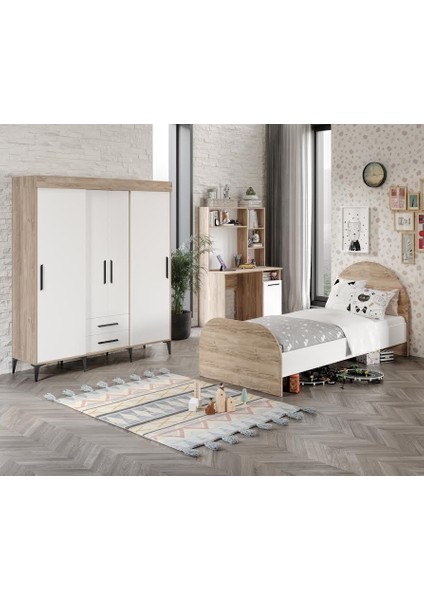 Ildır Cocuk Odası Takımı Tamamı Mdf Flora ve Beyaz