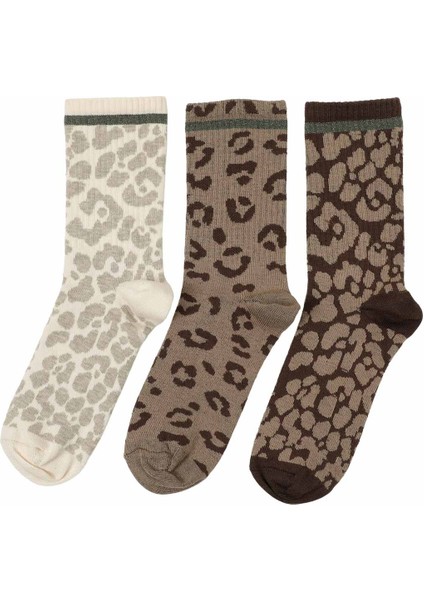 Leopar 3 Lu Skt-W 5pr Kahve Multı Kadın Soket Çorap