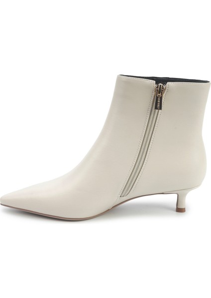 Shalın 5pr Kırık Beyaz Kadın Topuklu Bot modelleri
