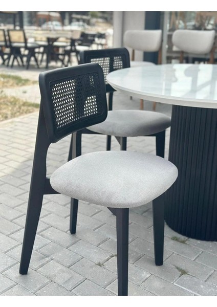 Yuvarlak Ahşap Masa Takımı Bohem 4 Kişilik Mutfak Masa Sandalye Takımı Iskandinav modelleri