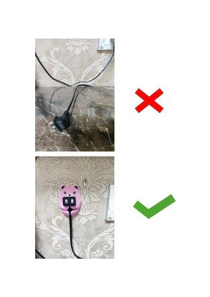 May’s Nest Sevimli Hayvan Figürlü Fiş Tutucu Askı – 4’lü Yapışkanlı Duvar Askısı Seti (Delmeden Montaj, Renkli ve Dayanıklı)