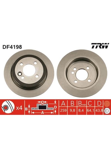 ARKA FREN AYNASI MİNİ COOPER- ONE- COOPER S- ONE D- WORKS- CABRIOLET COOPER- 34211503070