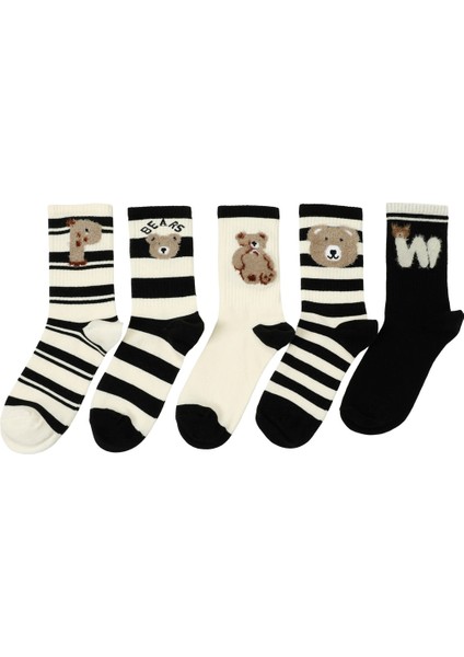 Bear 5 Lı Skt-W 5pr Siyah Kadın Soket Çorap