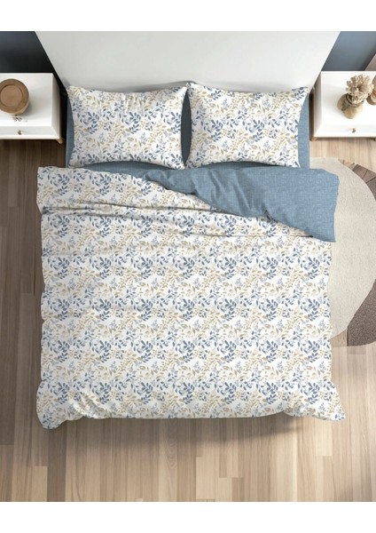 Çift Kişilik Ranforce Nevresim Takımı Folha Indigo