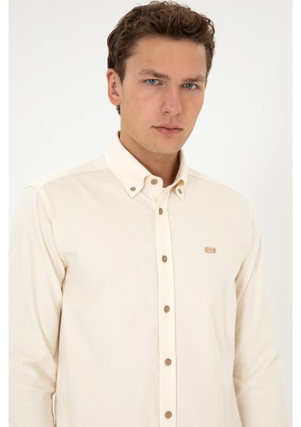 Erkek Krem Gömlek Desenli 50315915-VR071 fiyatları
