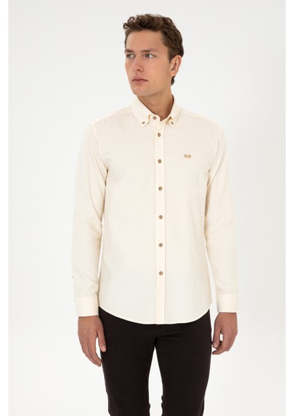 Erkek Krem Gömlek Desenli 50315915-VR071 modelleri