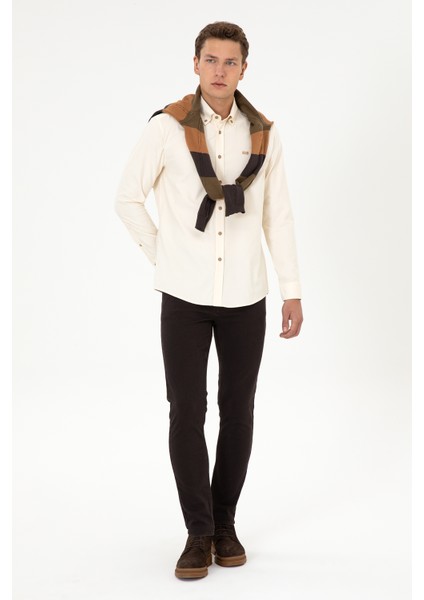 Erkek Krem Gömlek Desenli 50315915-VR071 fırsatları