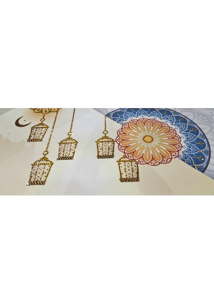 Osmanlı Motifli Kandil Desenli Kırlent- Taş Baskılı Runner modelleri