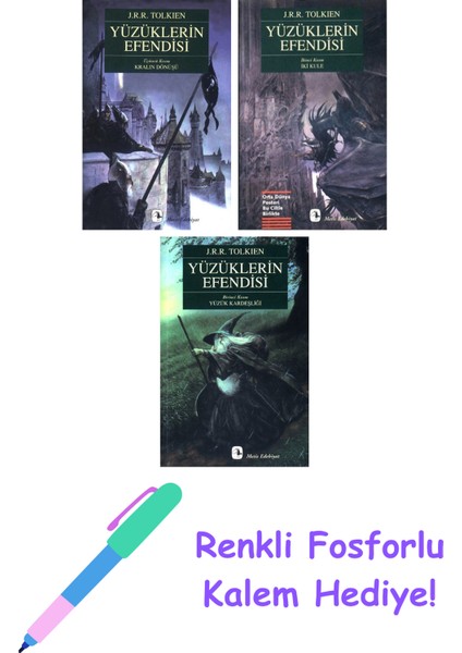 J.r.r. Tolkien 3 Kitap Seti + Fosforlu Kalem Hediye