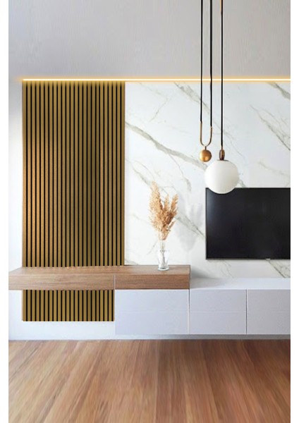 Mdf Ahşap Akustik Duvar Paneli 100X275 cm -Gold(Pvc) modelleri
