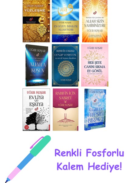 Uğur Koşar 9 Kitap Seti + Fosforlu Kalem Hediye