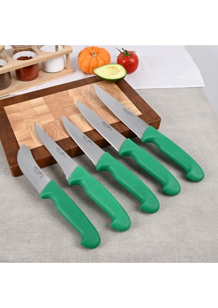 Yeşil Saplı 5’li Renkli Bıçak Seti