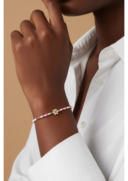 Papatya Figürlü Hediye Miyuki Bileklik