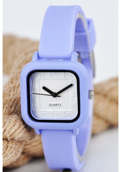 Lila Renk Silikon Kordonlu Şirin Tasarım Rakamlı Çocuk Kol Saati STA-1208