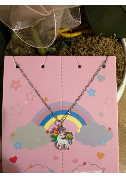 Unicorn Renkli Sevimli Çocuk Kolyesi modelleri