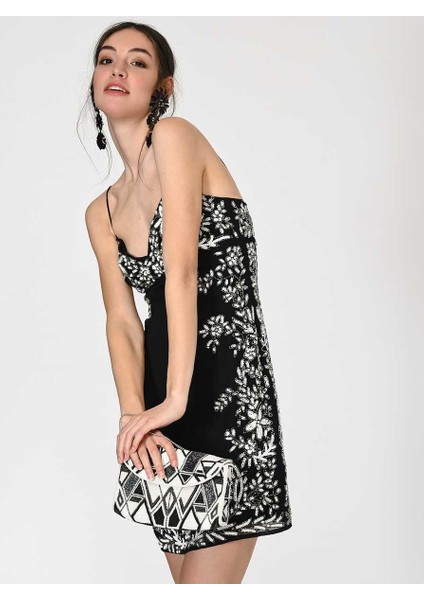 Askılı Boncuk İşlemeli Mini Elbise Standart Renk Y1963103_089 fiyatları