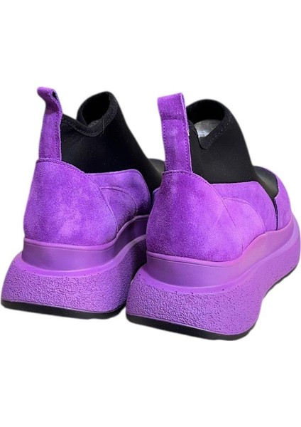 Mor Hakiki Deri Süet Strech Yüzlü Bilekte Sneaker modelleri