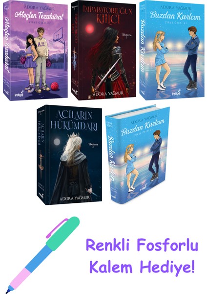 Adora Yağmur 5 Kitap Seti + Fosforlu Kalem Hediye