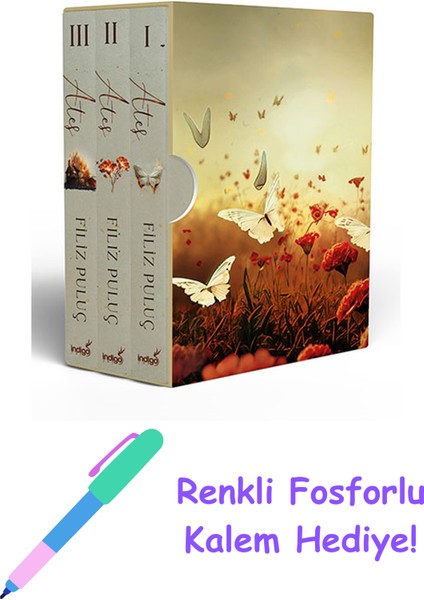 Ateş Serisi - 3 Kitap (Kutulu) + Fosforlu Kalem Hediye