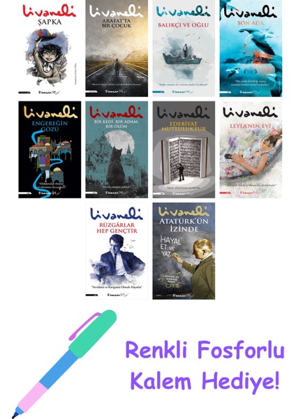 Zülfü Livaneli 10 Kitap Seti + Fosforlu Kalem Hediye
