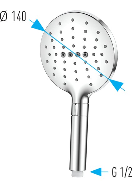 | Valtemo Büyük Boy Krom El Duşu - Jet Fonksiyonlu - Patentli Buton Sistemi fırsatları