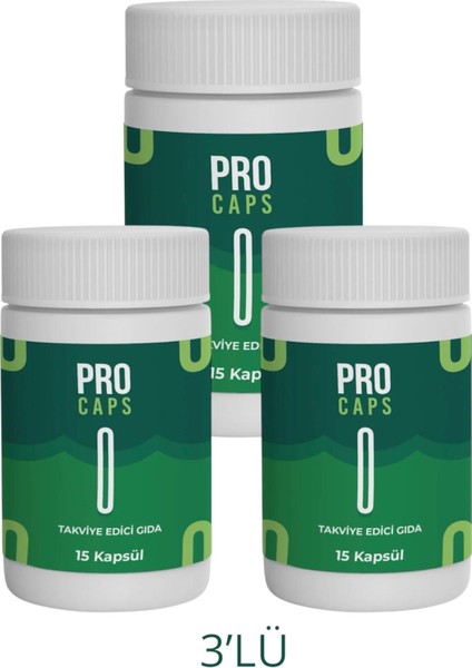 Caps 3 Kutu x 15 Kapsül Takviye Edici Gıda Procaps Detox Için Çay Hediyesiyle