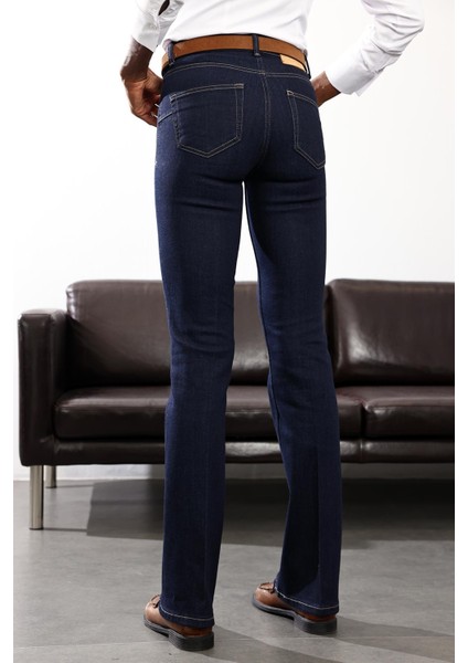 Koyu Lacivert Yüksek Bel Bootcut Jean indirimleri