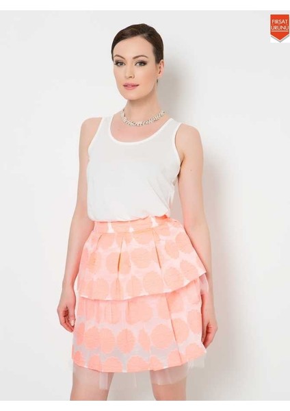 Tüllü Mini Etek Somon Y1525007_020