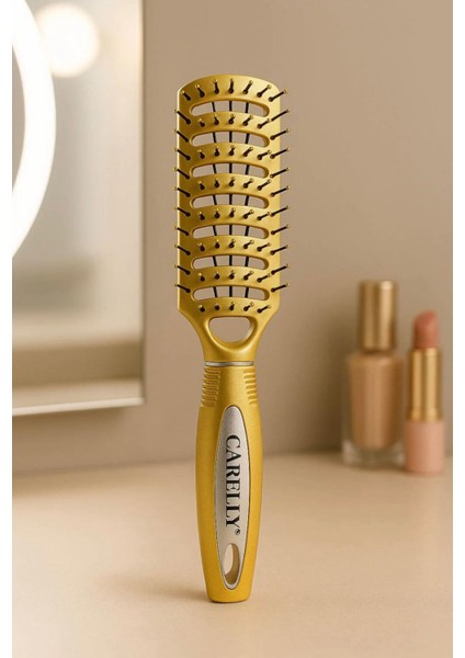 Altın Rengi Saç Tarağı Plastik Saç Koparmayan Tarak Yumuşak Tarak Saç Fırçası Saç Fırça 21,5 cm