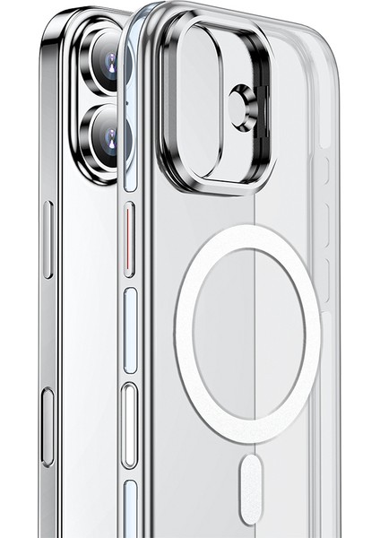 iPhone 17 Uyumlu Kılıf Wlons Magsafeli Renkli Çerçeve Standlı Efsane Kapak Gri fiyatları