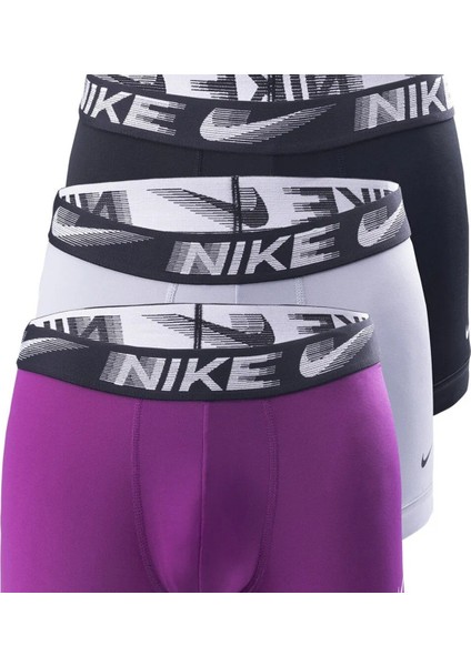 Dri Fit Ultra Stretch 3 Pack Micro 3 Lü Paket Kısa Boxer Siyah 3 Renk Bantlı