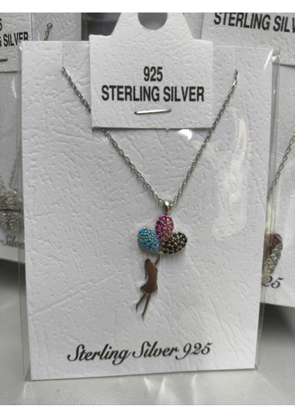 Özgür Ruhlu Kadınlara Özel Balon Tutan Kız Gümüş Kolye | 925 Ayar indirimleri