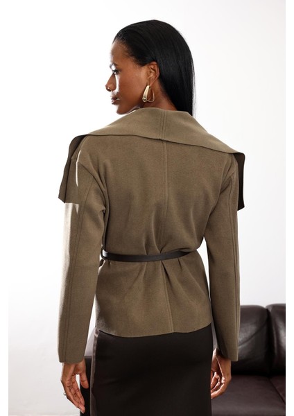 Haki Nubuk Kemerli Salaş Ceket 0645 indirimleri