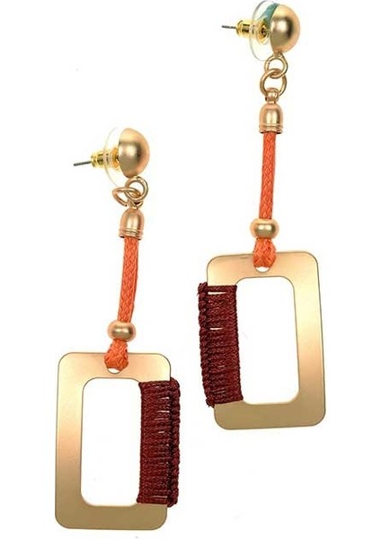 İp Detaylı Kare Küpe Standart Renk Y1986436_089