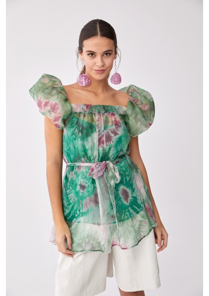 Kol Detaylı Desenli Tunik Standart Renk Y2013307_089